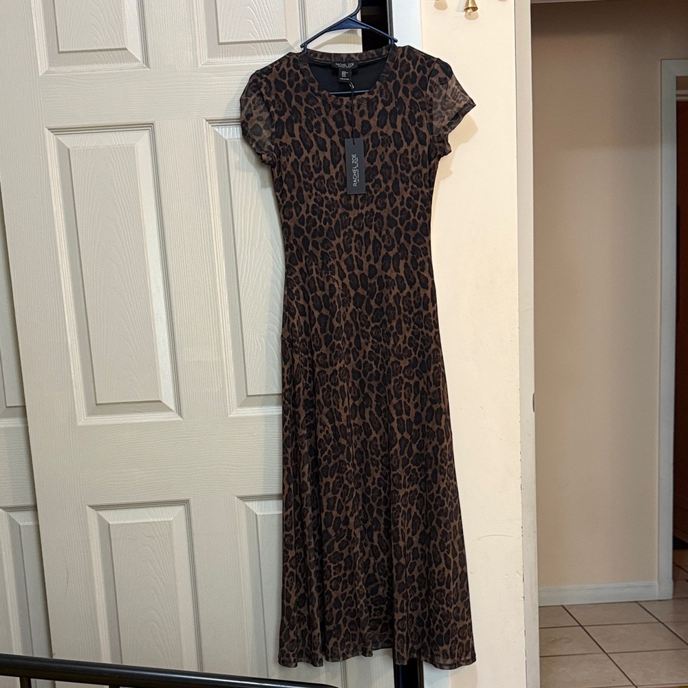 Adidas Brown Leopard Print Maxi Dress